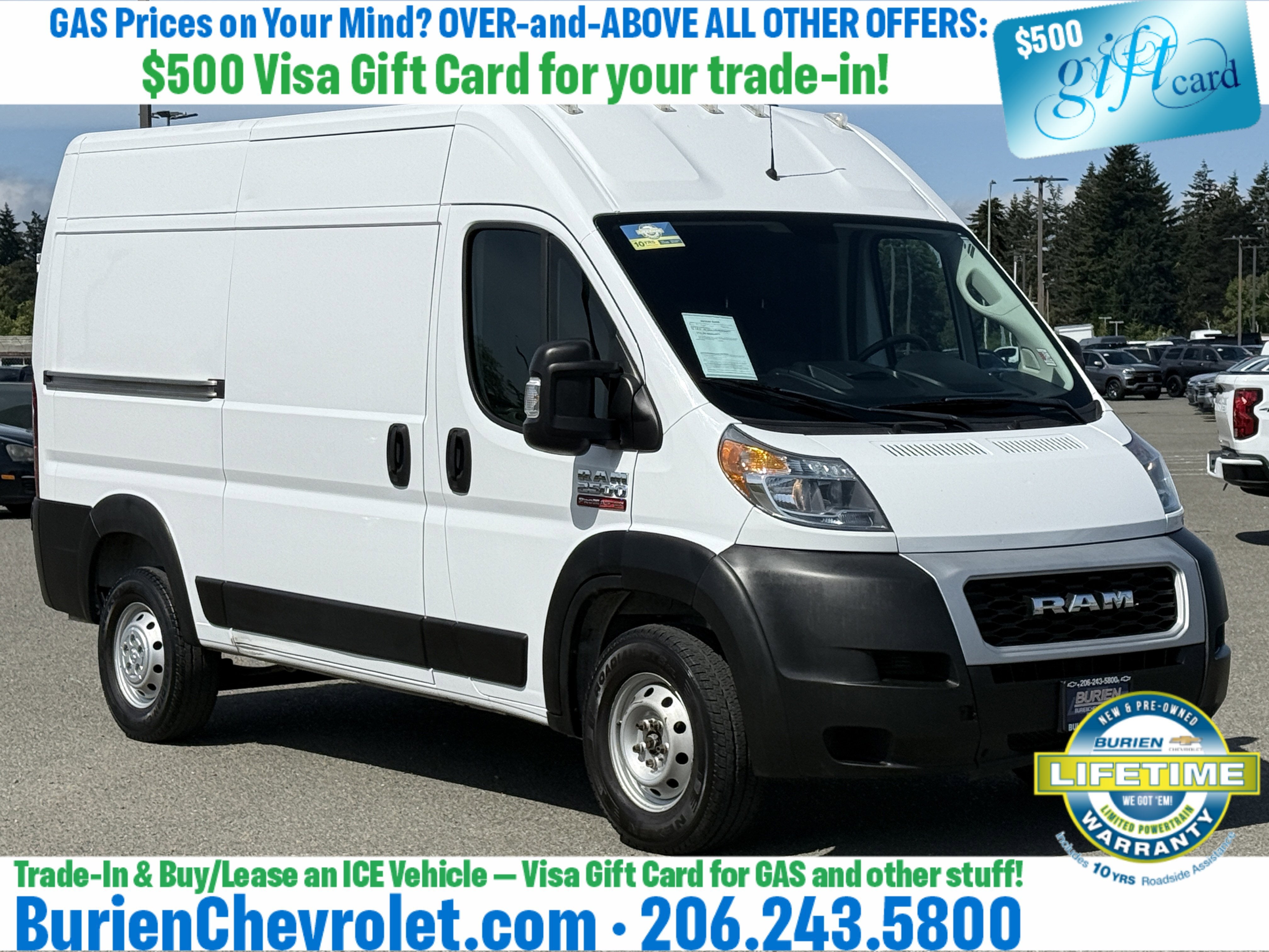 2019 RAM ProMaster 2500 Cargo Van High Roof 136" WB